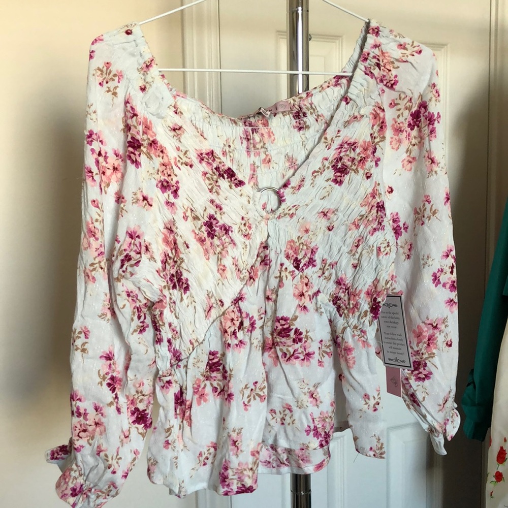Blue Floral Top- NWT